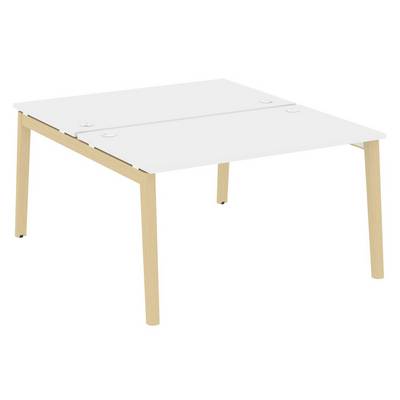 Onix Wood OW.D.RS-2.3.8 (Белый бриллиант/Дуб светлый) Рабочая станция, опоры - массив дерева