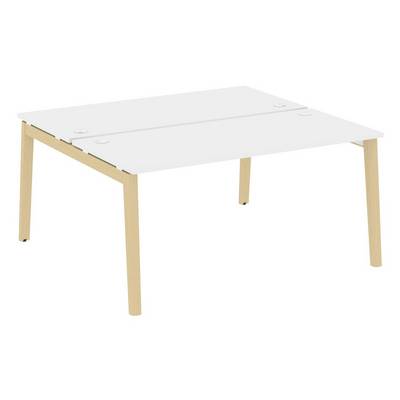 Onix Wood OW.D.RS-2.4.7 (Белый бриллиант/Дуб светлый) Рабочая станция, опоры - массив дерева