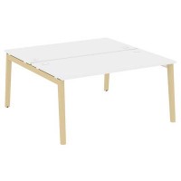 Onix Wood OW.D.RS-2.4.8 (Белый бриллиант/Дуб светлый) Рабочая станция, опоры - массив дерева