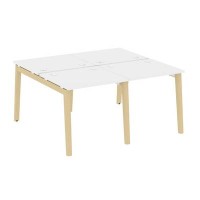 Onix Wood OW.D.RS-4.0.7 (Белый бриллиант/Дуб светлый) Рабочая станция, опоры - массив дерева