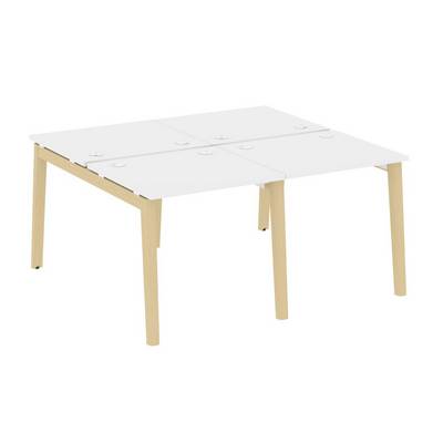 Onix Wood OW.D.RS-4.0.7 (Белый бриллиант/Дуб светлый) Рабочая станция, опоры - массив дерева