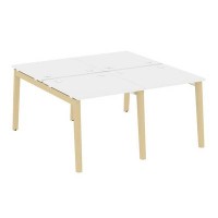 Onix Wood OW.D.RS-4.0.8 (Белый бриллиант/Дуб светлый) Рабочая станция, опоры - массив дерева