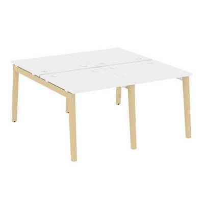 Onix Wood OW.D.RS-4.0.8 (Белый бриллиант/Дуб светлый) Рабочая станция, опоры - массив дерева