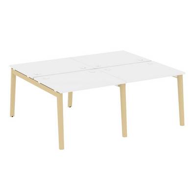 Onix Wood OW.D.RS-4.1.8 (Белый бриллиант/Дуб светлый) Рабочая станция, опоры - массив дерева