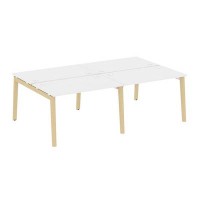 Onix Wood OW.D.RS-4.2.7 (Белый бриллиант/Дуб светлый) Рабочая станция, опоры - массив дерева