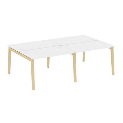 Onix Wood OW.D.RS-4.2.7 (Белый бриллиант/Дуб светлый) Рабочая станция, опоры - массив дерева