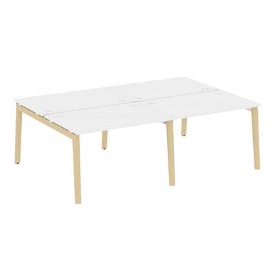 Onix Wood OW.D.RS-4.2.8 (Белый бриллиант/Дуб светлый) Рабочая станция, опоры - массив дерева