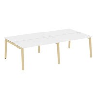 Onix Wood OW.D.RS-4.3.7 (Белый бриллиант/Дуб светлый) Рабочая станция, опоры - массив дерева