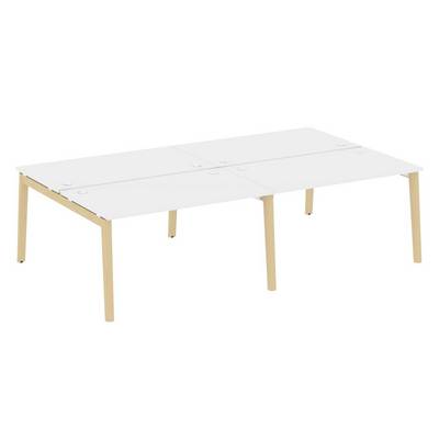 Onix Wood OW.D.RS-4.3.8 (Белый бриллиант/Дуб светлый) Рабочая станция, опоры - массив дерева