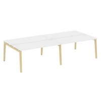 Onix Wood OW.D.RS-4.4.7 (Белый бриллиант/Дуб светлый) Рабочая станция, опоры - массив дерева