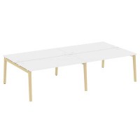 Onix Wood OW.D.RS-4.4.8 (Белый бриллиант/Дуб светлый) Рабочая станция, опоры - массив дерева