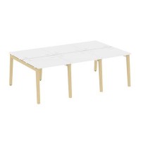 Onix Wood OW.D.RS-6.0.7 (Белый бриллиант/Дуб светлый) Рабочая станция, опоры - массив дерева