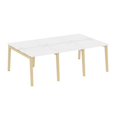 Onix Wood OW.D.RS-6.0.7 (Белый бриллиант/Дуб светлый) Рабочая станция, опоры - массив дерева