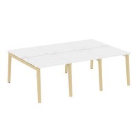 Onix Wood OW.D.RS-6.0.8 (Белый бриллиант/Дуб светлый) Рабочая станция, опоры - массив дерева