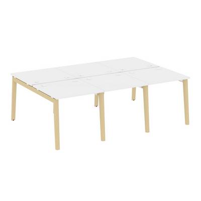 Onix Wood OW.D.RS-6.0.8 (Белый бриллиант/Дуб светлый) Рабочая станция, опоры - массив дерева