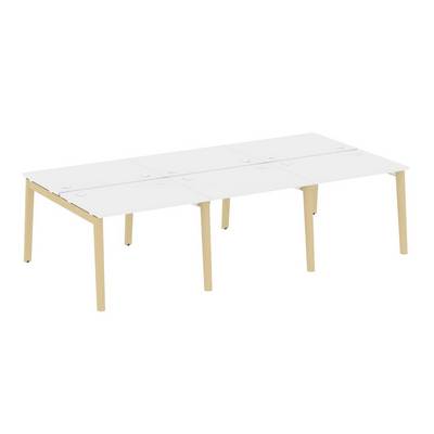 Onix Wood OW.D.RS-6.1.7 (Белый бриллиант/Дуб светлый) Рабочая станция, опоры - массив дерева