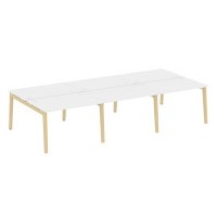 Onix Wood OW.D.RS-6.2.8 (Белый бриллиант/Дуб светлый) Рабочая станция, опоры - массив дерева