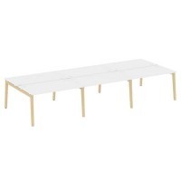 Onix Wood OW.D.RS-6.3.8 (Белый бриллиант/Дуб светлый) Рабочая станция, опоры - массив дерева