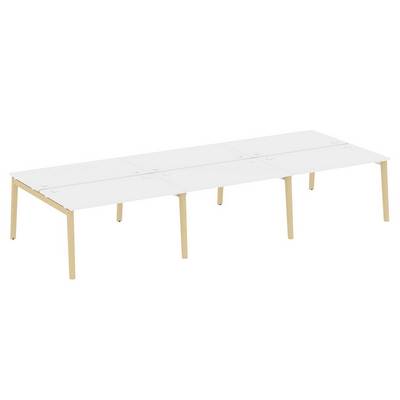 Onix Wood OW.D.RS-6.3.8 (Белый бриллиант/Дуб светлый) Рабочая станция, опоры - массив дерева