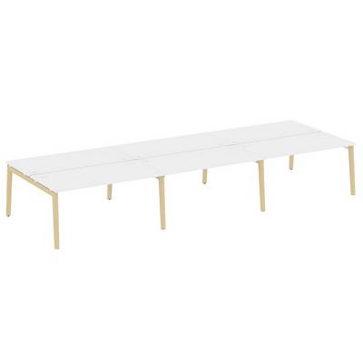 Onix Wood OW.D.RS-6.4.8 (Белый бриллиант/Дуб светлый) Рабочая станция, опоры - массив дерева