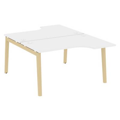 Onix Wood OW.D.SA-2 (Белый бриллиант/Дуб светлый) Рабочая станция, опоры - массив дерева