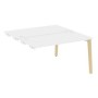 Onix Wood OW.D.SPR-3.7 (Белый бриллиант/Дуб светлый) Стол-приставка двойной  к опорным элементам, опоры - массив дерева