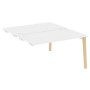 Onix Wood OW.D.SPR-3.8 (Белый бриллиант/Дуб светлый) Стол-приставка двойной  к опорным элементам, опоры - массив дерева