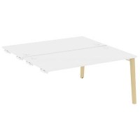 Onix Wood OW.D.SPR-4.8 (Белый бриллиант/Дуб светлый) Стол-приставка двойной  к опорным элементам, опоры - массив дерева