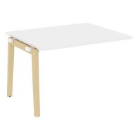 Onix Wood OW.NPRG-2 (Белый бриллиант/Дуб светлый) Проходной наборный элемент переговорного стола, опоры - массив дерева