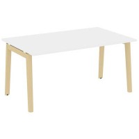 Onix Wood OW.PRG-1.4 (Белый бриллиант/Дуб светлый) Стол переговорный, 1 столешница, опоры - массив дерева