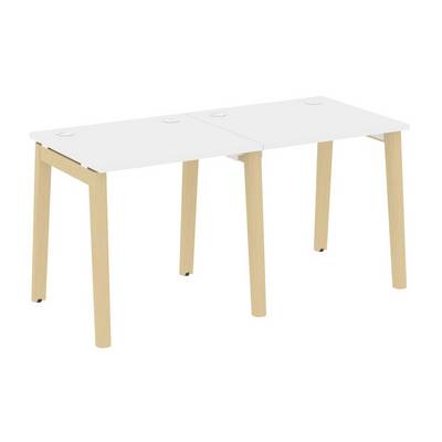 Onix Wood OW.RS-2.0.7 (Белый бриллиант/Дуб светлый) Рабочая станция, опоры - массив дерева