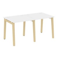 Onix Wood OW.RS-2.0.8 (Белый бриллиант/Дуб светлый) Рабочая станция, опоры - массив дерева