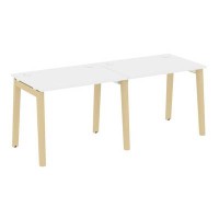 Onix Wood OW.RS-2.1.7 (Белый бриллиант/Дуб светлый) Рабочая станция, опоры - массив дерева