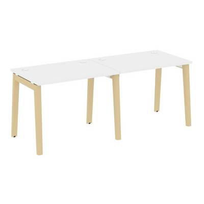 Onix Wood OW.RS-2.1.7 (Белый бриллиант/Дуб светлый) Рабочая станция, опоры - массив дерева