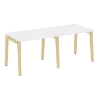 Onix Wood OW.RS-2.1.8 (Белый бриллиант/Дуб светлый) Рабочая станция, опоры - массив дерева