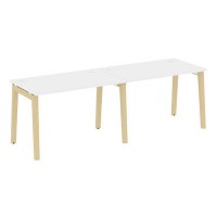 Onix Wood OW.RS-2.2.7 (Белый бриллиант/Дуб светлый) Рабочая станция, опоры - массив дерева