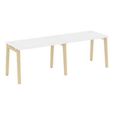 Onix Wood OW.RS-2.2.7 (Белый бриллиант/Дуб светлый) Рабочая станция, опоры - массив дерева