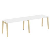 Onix Wood OW.RS-2.3.7 (Белый бриллиант/Дуб светлый) Рабочая станция, опоры - массив дерева