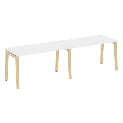 Onix Wood OW.RS-2.3.7 (Белый бриллиант/Дуб светлый) Рабочая станция, опоры - массив дерева