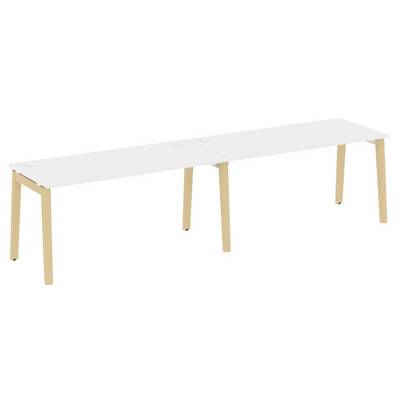 Onix Wood OW.RS-2.4.7 (Белый бриллиант/Дуб светлый) Рабочая станция, опоры - массив дерева