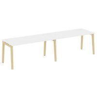 Onix Wood OW.RS-2.4.8 (Белый бриллиант/Дуб светлый) Рабочая станция, опоры - массив дерева