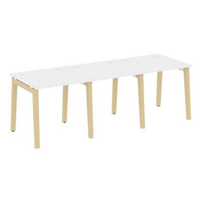 Onix Wood OW.RS-3.0.8 (Белый бриллиант/Дуб светлый) Рабочая станция, опоры - массив дерева