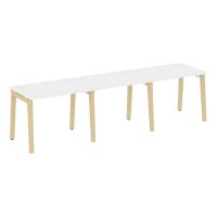 Onix Wood OW.RS-3.1.7 (Белый бриллиант/Дуб светлый) Рабочая станция, опоры - массив дерева