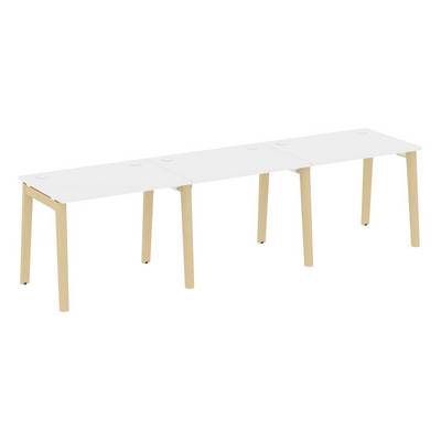 Onix Wood OW.RS-3.1.7 (Белый бриллиант/Дуб светлый) Рабочая станция, опоры - массив дерева