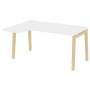 Onix Wood OW.SA-4L (Белый бриллиант/Дуб светлый) Стол эргономичный левый, опоры - массив дерева