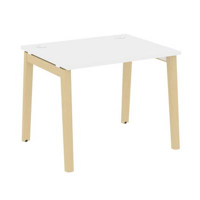 Onix Wood OW.SP-1.8 (Белый бриллиант/Дуб светлый) Стол письменный, опоры - массив дерева