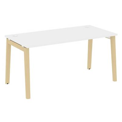 Onix Wood OW.SP-4.8 (Белый бриллиант/Дуб светлый) Стол письменный, опоры - массив дерева