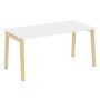 Onix Wood OW.SP-4.8 (Белый бриллиант/Дуб светлый) Стол письменный, опоры - массив дерева