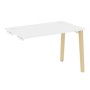 Onix Wood OW.SPR-2.7 (Белый бриллиант/Дуб светлый) Стол-приставка к опорным элементам, опоры - массив дерева