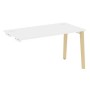 Onix Wood OW.SPR-3.7 (Белый бриллиант/Дуб светлый) Стол-приставка к опорным элементам, опоры - массив дерева